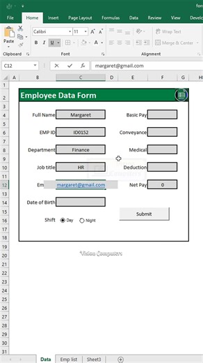 352K views · 1.6K reactions | Excel Automated data form to streamline your data entry process Excel, Excel tips, Excel tricks, Excel Tutorials, Excel functions, Excel formula #Excel #exceltips #exceltricks #msexcel #ExcelForBeginners #msexceltricks #AdvanceExcel #excelformulas #excelshortcuts #exceltutorial #excelfunctions #dataentry | Vision Computers | Facebook