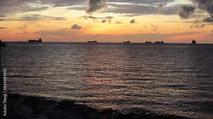 Beautiful sunset moments on the beach with amazing views and beautiful skies. 4K