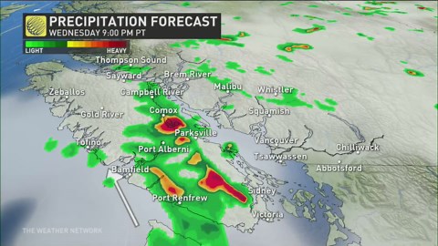 Substantial rain & thunderstorms to impact to Vancouver Island