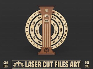 Perpetual Calendar Laser Cutting Files, Laser Cutting Cdr, Dxf, Pdf, Svg Files - Etsy