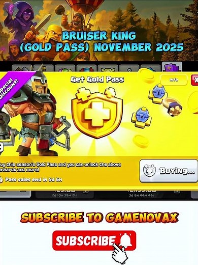 Bruiser King (Gold Pass) November 2025 | Clash of Clans New Skin | #shorts Clash of clans Gold Pass