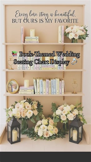 Creative Book-Themed Wedding Seating Chart Display