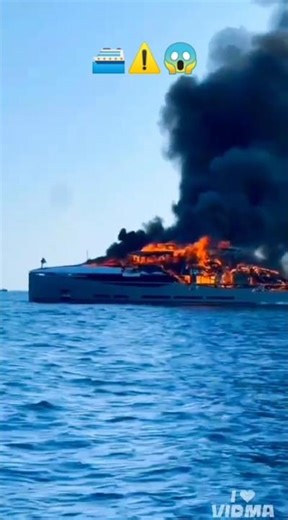 🔥Real Footage: Ship Engulfed in Flames!”#facts #explore #cruiseship #shorts #crash #viral