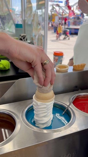 XL Blue Raspberry Dipped Ice Cream Cone 🍦 | Foody Fetish