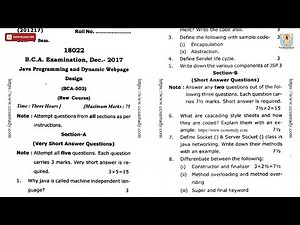 BCA 5TH SEM JAVA PROGRAMMING AND DYNAMIC WEBPAGE DESIGN DEC 2017 | CCSU