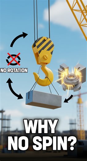 Snap Study on Instagram: "Why Crane Hook Doesn’t Rotate With Heavy Load? 🏗️🪝 #Crane #EngineeringExplained #HowItWorks #HeavyMachines"