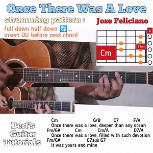Once There Was A Love - Jose Feliciano guitar chords w/ lyrics & strumming tutorial | Bert's Guitar Tutorials
