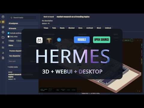Hermes Agent 3D Office + WebUI + Desktop