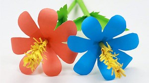 1.8K views · 44 reactions | How to Make Stick Flower with Color Paper...