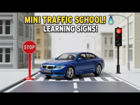 MINI TRAFFIC SCHOOL! 🚦 TOY CAR Obeys ALL Signs! (Stop Motion Learning)