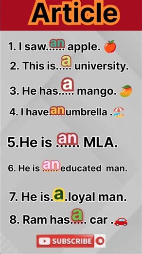 Article A, An ,The#shorts #article