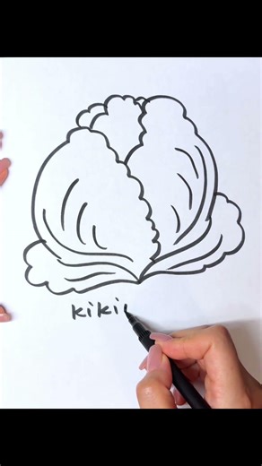 How to draw cabbage #easydrawing #drawing #drawingtutorial #cabbage
