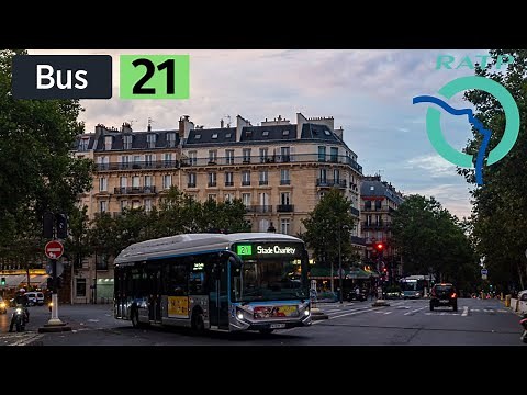 Bus 21 RATP | Paris | Stade Charléty Pte de Gentilly/Pte de Saint-Ouen Hôpital Bichat - Métro - 4K
