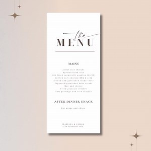 Menu Cards - Etsy UK