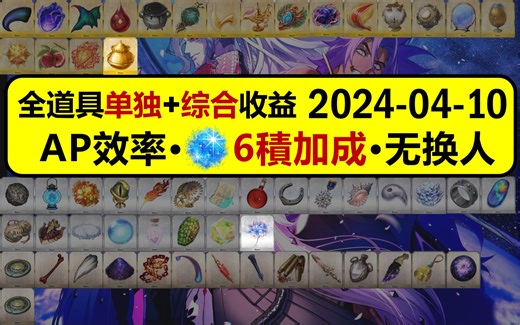 【FGO日服】全材料道具素材 最优AP效率 6加成周回｜白纸化地球90++／90★★｜更新至 天命的圣水&神彩透镜/宇宙立方形&月光核/黄金釜&终之花/星光之砂
