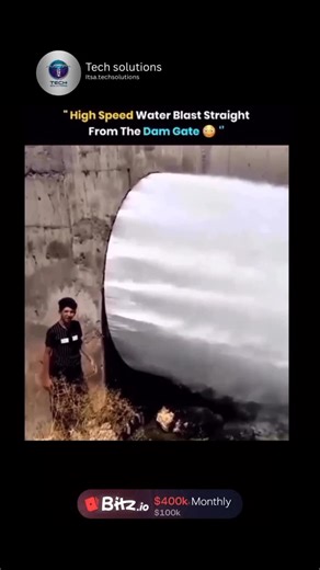 Tech solutions | High-speed water blasting straight from the dam gate happens when massive pressure builds behind the gates, and the released water shoots... | Instagram