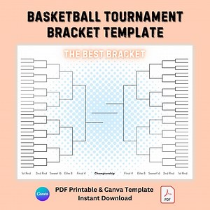 Basketball Tournament Bracket Template - Etsy Canada