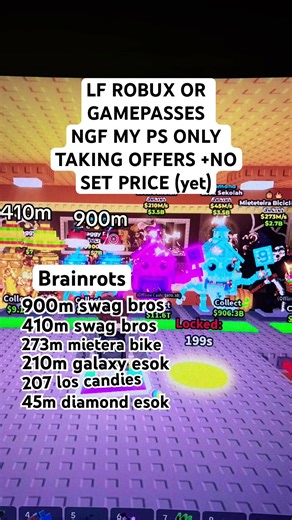 Lf Robux or game passes NGF my pa only I am trusted #robux #robloxtrading #robloxgiveaway #viral