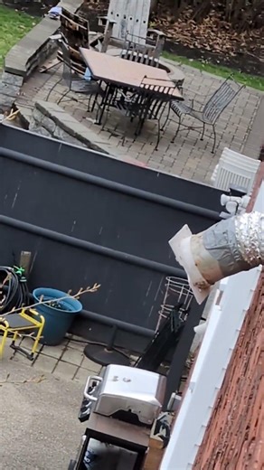 blow out that dryer vent and get the birds nest out! #trades #plumbing #diy