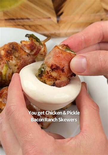 Chicken & Pickle Bacon Ranch Skewers Recipe