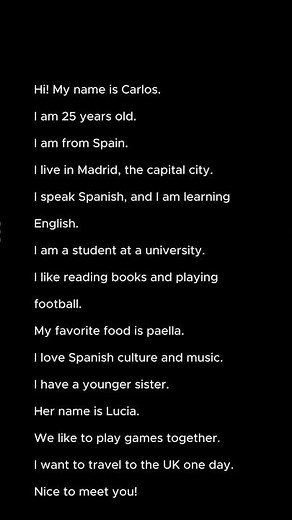 English Reading Practice for Beginners - Self Introduction with Carlos | English Dash Podcast