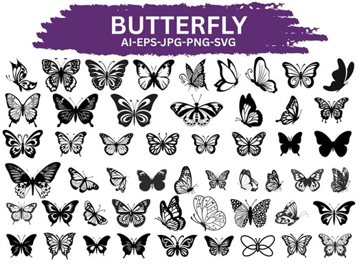 Butterfly SVG Cut Files Bundle, Cricut Silhouette (digital Download) - Etsy