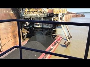 Unloading coal barge
