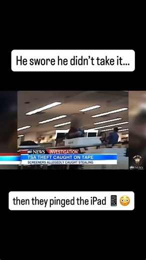 ABC News planted an iPad to test airport security—and it vanished. Tracked it to a TSA agent’s house. He denied everything… until they made it beep. The look on his face says it all. . . . . . #CaughtOnCamera #TSAFail #iPadTheft #ABCNewsInvestigation #AirportSecurity #Busted #ViralClip #RealCrime #InstantRegret #UndercoverFootage #ProofIsPower | Brian Barlow-Clark