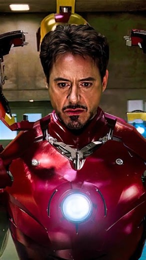 CINELITH on Instagram: "In the 2008 film Iron Man, Tony Stark undergoes two pivotal suit-up sequences that define his transition into a superhero. The first is the desperate, manual assembly of the Mark I armor in a cave, where Stark and Ho Yinsen hurriedly bolt together scrap metal and missile parts under heavy fire to facilitate their escape. This contrasts sharply with the iconic debut of the Mark III armor, a high-tech masterpiece of red-and-gold titanium alloy that is precisely applied to S
