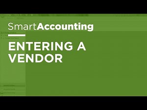SmartAccounting - Entering a Vendor