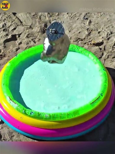 300kg Iron Fist Vs Oobleck Pool #shorts #asmr