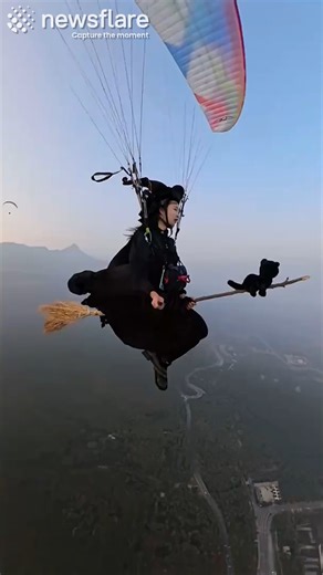 24K views · 283 reactions | For Halloween she became and actual flying witch! 粒 | Newsflare | Facebook