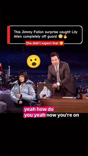 Jimmy Fallon surprising Lily Allen with her own album jacket ❤️🔥 Tonight show