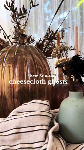 👻 cheesecloth ghosts diy 👻 Materials: - Cheesecloths - Mod Podge - Mason Jars - Aluminum Foil Instructions: - Cut cheesecloth into squares (they don’t have to be perfect!) - Make your glue mixture: combine mod podge and water - Place a ball of foil on top of a jar - Soak the cheesecloth in the glue mixture and wring out completely - Open the fabric and drape over the jar - Repeat with a second square for an extra layer - Let dry overnight #autumncrafts #halloweenactivities #halloweencrafts #ha