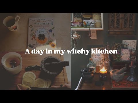 A day spent in my witchy kitchen🌿 cozy herbal magic, altar making & kitchen witchery 🫖🕯️