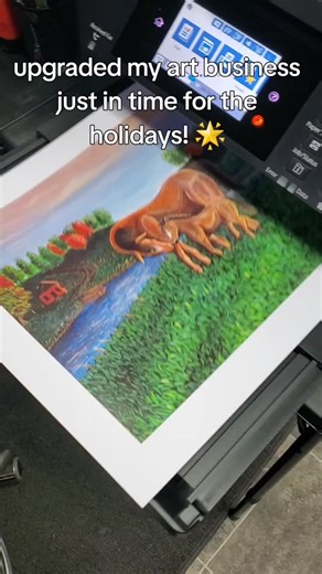 I invested in a nice big printer to start making and selling prints of my art! Here's the first prototype-- "Dreaming of the Afterhours Farm" acrylic painting, 2025, printed onto premium matte paper, 11in x 14in. More options to come! DM me for more info! #artbysarahturney #artistsoninstagram #makingartaccessible | Art by Sarah Turney