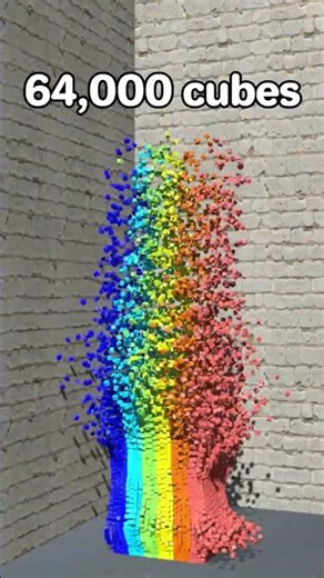 64,000 Cubes Physics Simulation #blender3d #satisfyingvideo