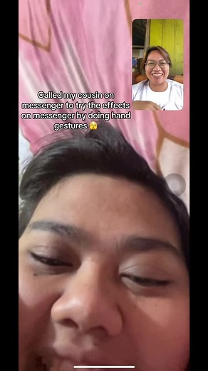 Trying Messenger Effects with Hand Gestures - Angela White