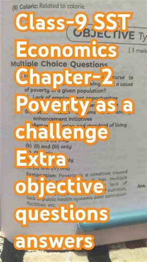 class 9//poverty as a challenge//sst// economics//extra objective questions answers
