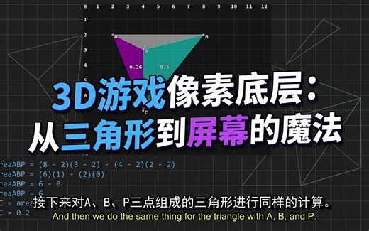 【中字】海外博主揭秘3D游戏像素底层：从三角形到屏幕的魔法
