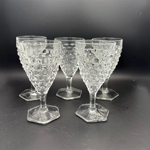 Vintage Fostoria American Cubist Clear Water Goblet - Set of 5 - Etsy
