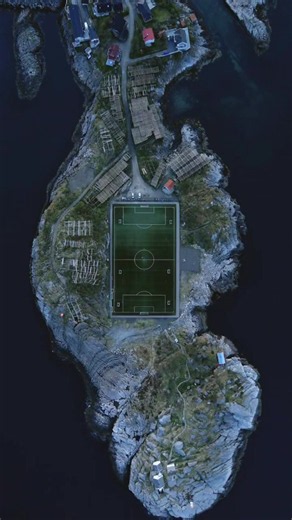 The football pitch with an unforgettable view