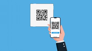Download Qr Payment With A Smartphone. Animation To Make Cashless Payment. for free