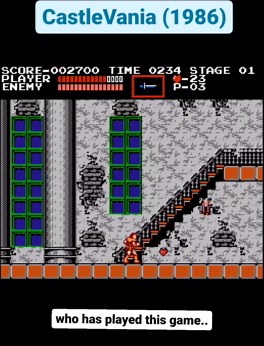 Nostalgic Gaming kid | Retro Gamer on Instagram: "Castlevania(1986) video game..!!! Is there anyone who has played this game..!! . . . . . . . #90s #90skidd_memes #90skid #90saesthetic #1990s #90svintage #90sbaby #90skids #the90s #ilovethe90s #90svibes 5,903 #vintage90s #90stoys #90snostalgia #90style #90scartoons #90sera #backtothe90s #90sgirl #90sthrowback #90sbabies #90stv #90sboys #RetroGaming"