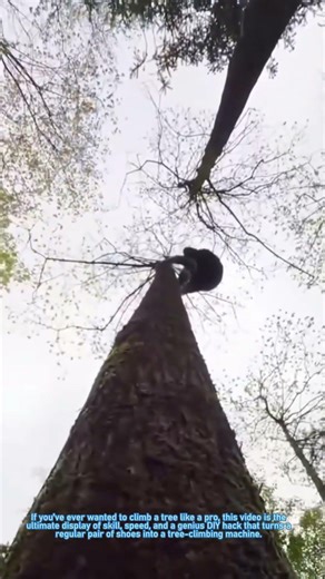 Guy Climbs 20m Tree in Seconds With DIY Tree Climbing Spikes! 🧗‍♂️🌳