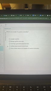 Which is an example of a positive externality?An example woul... | Filo