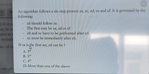 An algorithm follows a six-step process za, zb, zc, zd, ze and ... | Filo