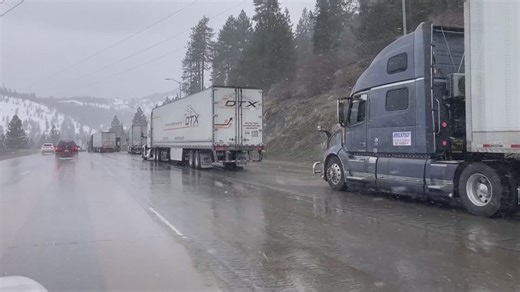 Winter storm brings icy conditions to I-80 in the Sierra