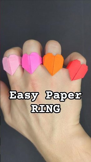Easy Paper Heart Ring ❤️❤️ #paperring #valentinesday #diy #origami