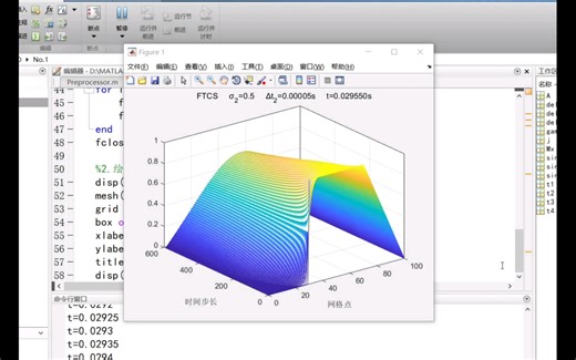 一维非定常热传导方程显式求解